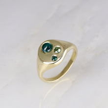 Load image into Gallery viewer, 9ct yellow gold, sapphire and tourmaline
